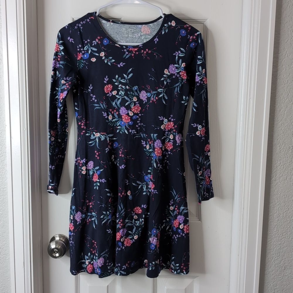 Place dress floral cotton long sleeve size XL